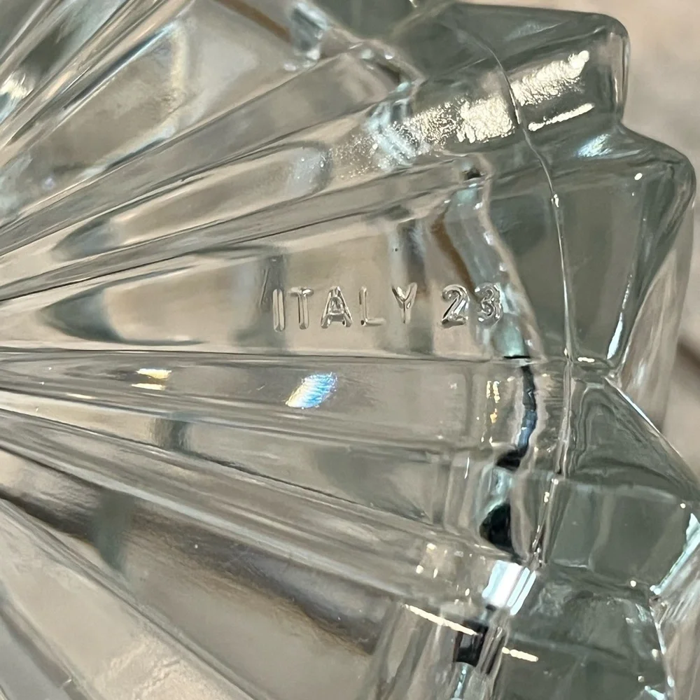 Italian Crystal Glass Mini Ice Bucket Removable Silver-Plated Bit Handle MCM
